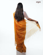 Load image into Gallery viewer, Elegant Mustard Yellow Kota Viscose Saree with Subtle Golden Border