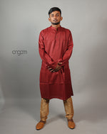 Load image into Gallery viewer, Maroon Cotton Viscose Kurta for Men – Festive Ethnic Wear
