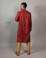 Load image into Gallery viewer, Maroon Cotton Viscose Kurta for Men – Festive Ethnic Wear