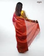 Load image into Gallery viewer, Graceful Red Kota Viscose Saree with Subtle Ikat Woven Patterns