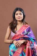 Load image into Gallery viewer, Vibrant Floral Kota Viscose Digital Print Saree with Pink Border