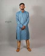 Load image into Gallery viewer, Sky Blue Cotton Viscose Kurta for Men – Festive Wear