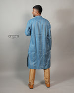 Load image into Gallery viewer, Sky Blue Cotton Viscose Kurta for Men – Festive Wear