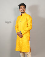 Load image into Gallery viewer, Bright Yellow Cotton Viscose Kurta for Men - Festive Wear