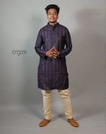 Load image into Gallery viewer, Classic Dark Purple Cotton Viscose Kurta for Men - Ethnic Wear