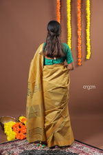 Load image into Gallery viewer, Elegant Mustard Yellow Liva Saree with Subtle Woven Designs