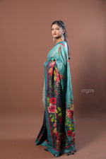 Load image into Gallery viewer, Kolika Ghicha Digital Print Saree with Floral and Elegant Patterns