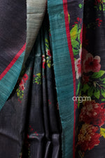 Load image into Gallery viewer, Kolika Ghicha Digital Print Saree with Floral and Elegant Patterns