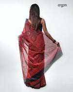Load image into Gallery viewer, Elegant Red and Black Kota Viscose Saree with Traditional Prints