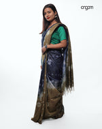 Load image into Gallery viewer, Elegant Blue and Brown Tie-Dye Kota Viscose Saree for Women