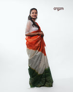 Load image into Gallery viewer, Tricolor Tie-Dye Kota Viscose Saree with Traditional Patterns