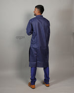 Load image into Gallery viewer, Navy Blue Cotton Viscose Kurta for Men – Ethnic Wear