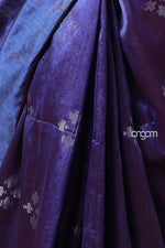 Load image into Gallery viewer, Royal Blue Art Dupion Saree with Elegant Woven Detailing