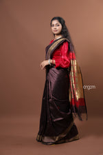 Load image into Gallery viewer, Elegant Brown Dupion Silk Saree with Rich Border and Pallu