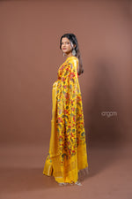 Load image into Gallery viewer, Radiant Yellow Kota Viscose Digital Print Saree with Floral Elegance