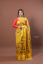 Load image into Gallery viewer, Radiant Yellow Kota Viscose Digital Print Saree with Floral Elegance