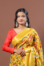 Load image into Gallery viewer, Radiant Yellow Kota Viscose Digital Print Saree with Floral Elegance