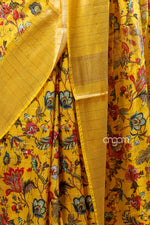 Load image into Gallery viewer, Radiant Yellow Kota Viscose Digital Print Saree with Floral Elegance