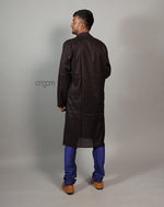 Load image into Gallery viewer, Black Cotton Viscose Kurta for Men – Festive Ethnic Wear