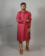 Load image into Gallery viewer, Solid Maroon Cotton Viscose Kurta for Men – Festive Wear