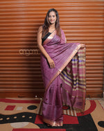 Load image into Gallery viewer, Graceful Purple Art Silk Saree with Golden Zari Border