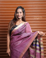 Load image into Gallery viewer, Graceful Purple Art Silk Saree with Golden Zari Border