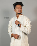 Load image into Gallery viewer, Elegant White Cotton Viscose Kurta for Men – Ethnic Wear