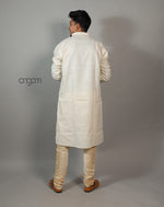Load image into Gallery viewer, Elegant White Cotton Viscose Kurta for Men – Ethnic Wear