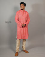 Load image into Gallery viewer, Stylish Pink Cotton Viscose Kurta for Men – Festive Wear