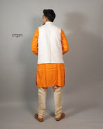 Load image into Gallery viewer, Kolika Cotton-Linen Nehru Jacket in Elegant Off-White