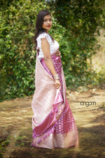 Load image into Gallery viewer, Royal Pink Banarasi Silk Saree With Zari Detailing