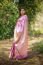 Load image into Gallery viewer, Royal Pink Banarasi Silk Saree With Zari Detailing