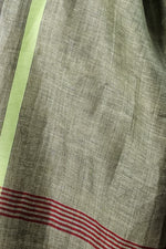 Load image into Gallery viewer, Sage Green Kolika Cotton Linen Dupatta with Woven Stripes