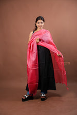 Load image into Gallery viewer, Rose Pink Plain Silk Dupatta with Soft Natural Shine