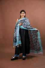 Load image into Gallery viewer, Sky Blue Silk Dupatta with Multicolor Paisley Digital Print Elegant Design