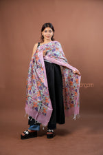 Load image into Gallery viewer, Lavender Silk Dupatta with Multicolor Floral Digital Print Elegant Contemporary Design