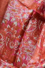 Load image into Gallery viewer, Coral Silk Dupatta with Pink Paisley Digital Print Elegant Ethnic Design