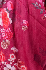 Load image into Gallery viewer, Wine Slub Dupatta with Elegant Digital Floral Print for Festive Styling