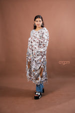 Load image into Gallery viewer, Cream Slub Dupatta with Elegant Vintage Floral Digital Print for Ethnic Charm