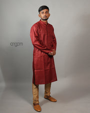 Maroon Cotton Viscose Kurta for Men – Festive Ethnic Wear