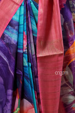 Load image into Gallery viewer, Vibrant Floral Kota Viscose Digital Print Saree with Pink Border
