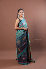 Load image into Gallery viewer, Kolika Ghicha Digital Print Saree with Elegant Floral Designs
