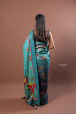 Load image into Gallery viewer, Kolika Ghicha Digital Print Saree with Elegant Floral Designs
