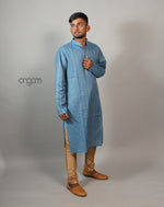 Load image into Gallery viewer, Sky Blue Cotton Viscose Kurta for Men – Festive Wear
