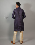 Load image into Gallery viewer, Classic Dark Purple Cotton Viscose Kurta for Men - Ethnic Wear
