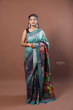 Load image into Gallery viewer, Kolika Ghicha Digital Print Saree with Floral and Elegant Patterns
