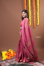 Load image into Gallery viewer, Pink Liva Saree with Subtle Zari Accents and Elegant Drape
