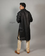 Load image into Gallery viewer, Elegant Black Cotton Viscose Kurta for Men – Festive Wear
