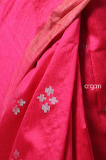 Load image into Gallery viewer, Pink Art Dupion Saree with Subtle Motifs and Elegant Border
