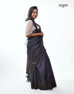Load image into Gallery viewer, Graceful Black and Blue Kota Viscose Saree with Ethnic Prints
